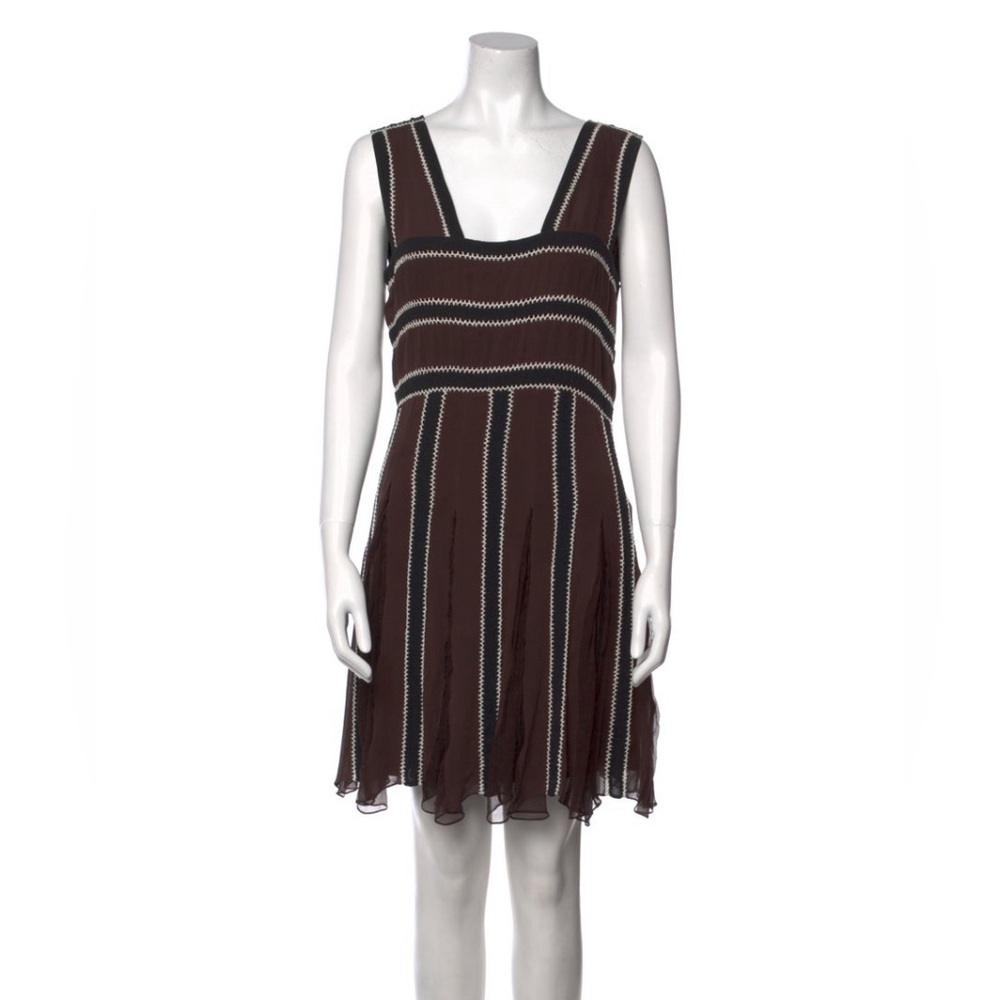 Temperley London Silk Dress with Crochet Trim